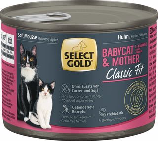 Zestaw promocyjny 6 szt. - 10% Select Gold Babycat+Mother Kurczak 200g