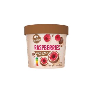 Frambuesas Bañadas De Chocolate Blanco Y Con Leche Carrefour 150 G.
