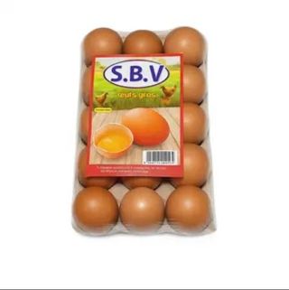 Œufs Frais plateu de 15 en carton S.B.V