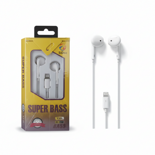 Écouteurs Filaires Lightning iOS Y10L – Micro Intégré, Super Bass
