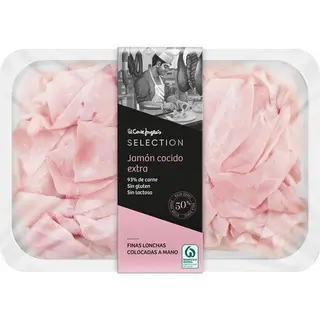El Corte Ingles Selection Jamón Cocido 50% Raza Duroc En Finas Lonchas Colocadas A Mano Sin Gluten Sin Lactosa Envase 150 G