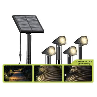 Kit 4 Picchetti Solari H26cm Luce Calda 200Lm Ip65