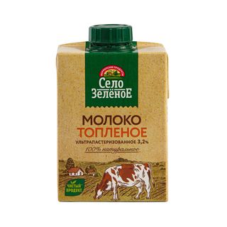 Село Зеленое молоко топленое 3,2%, 487 мл.