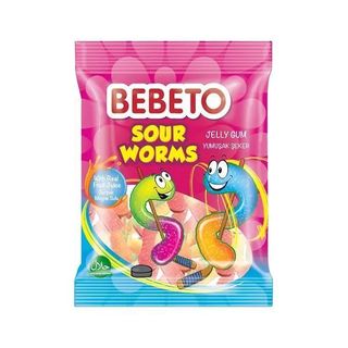 Bebeto Jelly Gum Sour Worms 80G