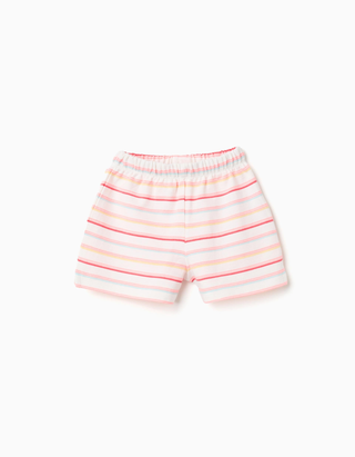 Calções de algodão às riscas para bebé menina, multicolor, Tamanho 12/18M