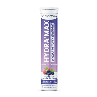 SANTAROME HYDRAMAX ELECTROLYTE FRAMBOISE MYRTILLES 20 PASTILLES