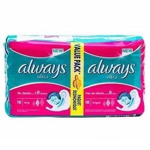 Always Ultrathin Pink Pads Value Pack, 16 Count