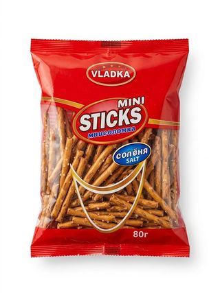 Соломка солона з кунжутом"VLADKA" SESAME 80гр.(1/4/36) sticks LONG, шт