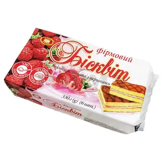 Бісквіт ХБФ коктейль малина з вершками 330г
