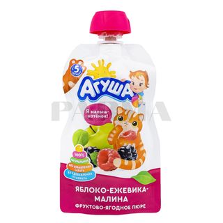 Agusha ხილის პიურე "Agusha" ვაშლი-ბროწეული-რუსკა 90გ