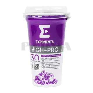 Напиток кисломолочный Exponenta High-Pro черника-земляника 250 г