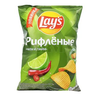 Чипсы Рифленые Лэйс Чили и лайм 125 гр. шк: 4690388118198
