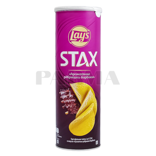 ლეისი STAX კარტოფილის ჩიფსი "შემწვარი ნეკნების" გემოთი. 140გ 9X