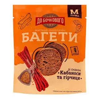 Багети житньо-пшеничні "ДО БОЧКОВОГО" зі смаком кабаноси та гірчиця 80г