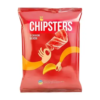 Чипси картопляні "CHIPSTER'S" зі смаком бекону 100г