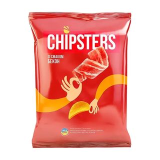 Чипси картопляні "CHIPSTER'S" зі смаком бекону 100г