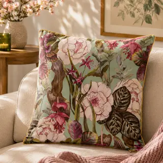 Cuscino divano 45x45 cm - fiori rosa