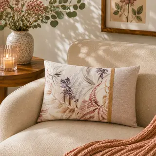 Cuscino divano 30x50 cm - foglie beige
