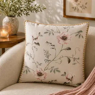Cuscino divano beige 45x45 cm - fiori