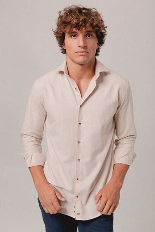 Camisa Franela Beige XL