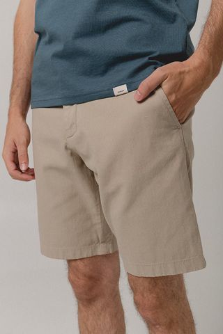 Bermuda Algodón Lino Beige 36