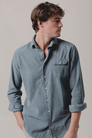 Camisa Micropana Bolsillo Azul Formentera 3XL