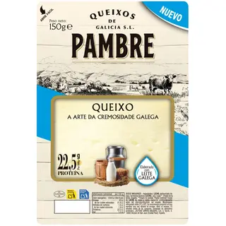 Queso De Vaca Gallega Pambre, Lonchas, Bandeja 150 G