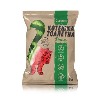 Stefo Watermelon - екологична котешка тоалетна от соя 6 литра / аромат диня /