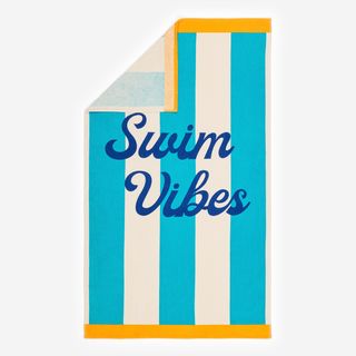 Toalha de banho tamanho L 145 x 85 cm, estampado swim turquesa