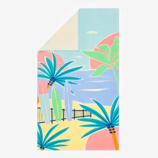 Toalha de banho tamanho L 145 x 85 cm, estampado fun turquesa