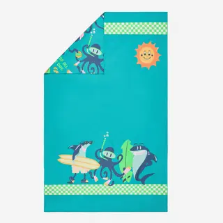 Toalha de banho microfibra Tamanho XL 110 x 175 cm, estampado friends turquesa