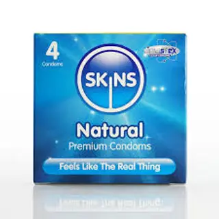 SKINS Natural Premium Condoms, 4 Pack