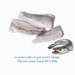Filet de Colin avec peaux (1 kg)
