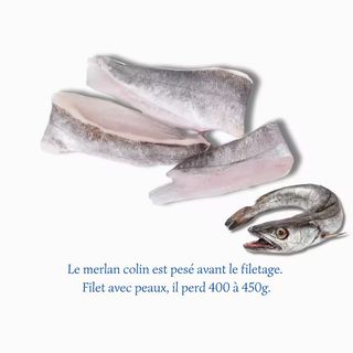 Filet de Colin avec peaux (1 kg)