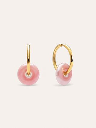 Pendientes Aro Carmen L Rosé Acero Baño Oro