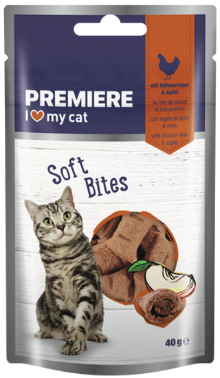 Promocja: 3 szt. - 15% Premiere Soft Bites Kurczak. Wątróbka. Jabłko 40g
