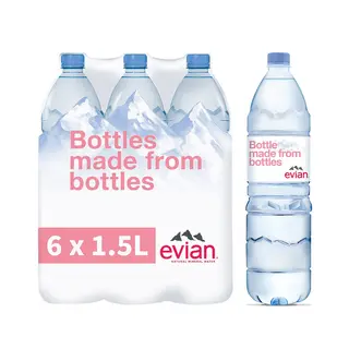 Agua Evian, 1.5L (Pack de 6)