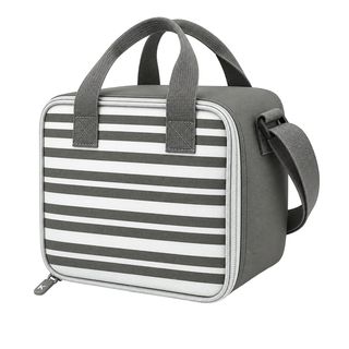 Borsa termica 8 L con tracolla e manici - righe grigio