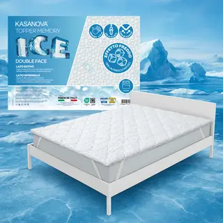 Topper matrimoniale memory effetto fresco - Ice