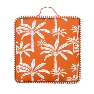 Cuscino materasso idrorepellente 40x40 cm - palme arancio