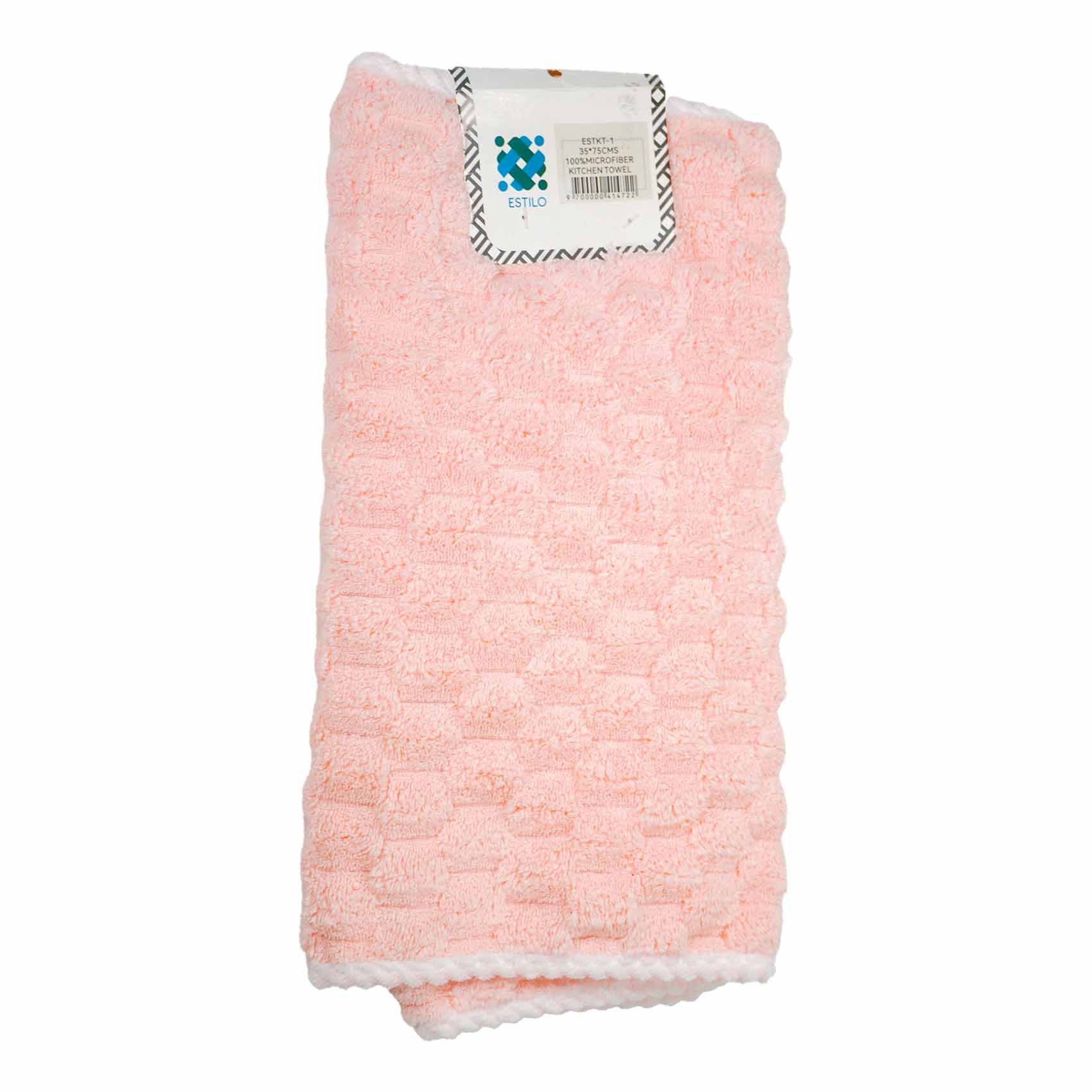 Estilo Pink Microfibre Kitchen Towel, 35x75cm