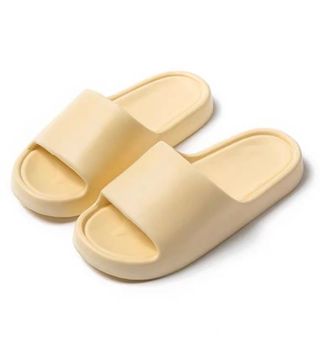ქალის ჩუსტი(36-37)/Womens Macaron Color Bread-Shape Bathroom Slippers(Yellow,36-37)