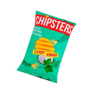 Чипси Chipster's зі смаком сметани та зелені 95г
