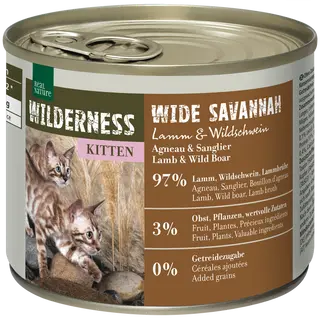 Promocja: 6 szt. - 20% Real Nature Wilderness Kitten Wide Savannah 200g