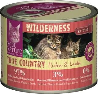 Promocja: 6 szt. - 20% Real Nature Wilderness Kitten True Country 200g