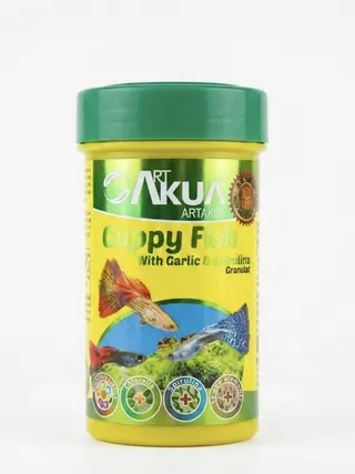 akua guppy fish 250ml თევზის კვება