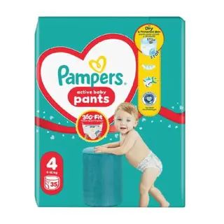 Підгузки-трусики 35 шт Pampers Pants (4) дитячі 9-15 кг, м/уп