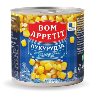 Кукурудза Бом Апетіт Цукр конс з/б 340г