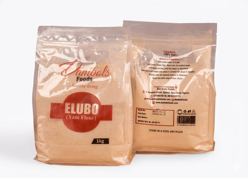 Dambols Yam Flour - Elubo 2Kg