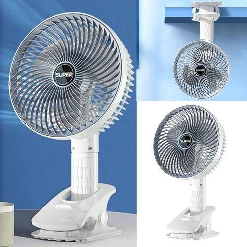 Timbutus Usb Rechargeable Clip-On Fan, White